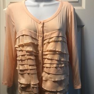 cremieux Ruffled Cardigan